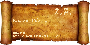 Kauser Péter névjegykártya