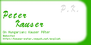 peter kauser business card
