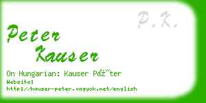 peter kauser business card